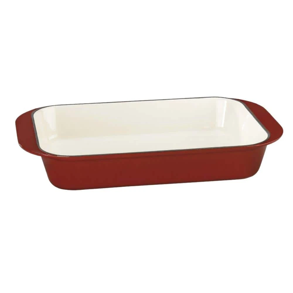 Chef's Classic Enameled Cast Iron 14 in. Roasting/Lasagna Pan in Cardinal Red by Cuisinart