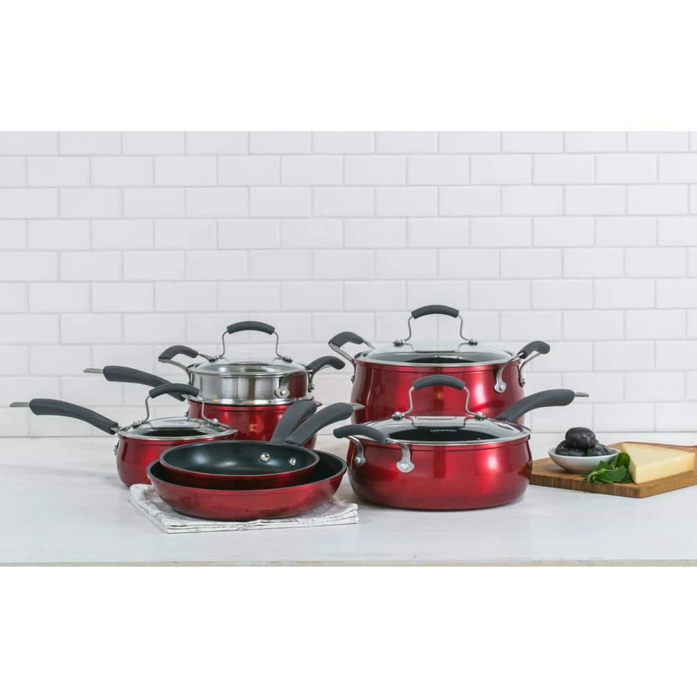 Translucent 11-Piece Hard-Anodized Aluminum Nonstick Cookware Set in Red by Epicurious - Image 8