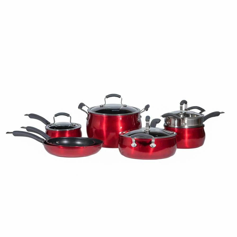 Translucent 11-Piece Hard-Anodized Aluminum Nonstick Cookware Set in Red by Epicurious - Image 3