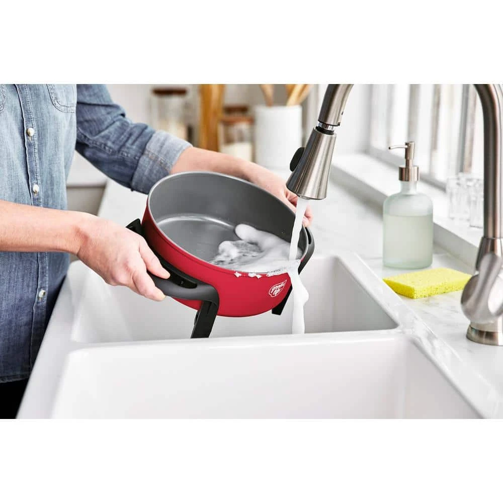 3 qt. Ceramic Non-Stick Multi-Use Fondue Pot Set with 8 Fondue Forks in Red by GreenLife - Image 7