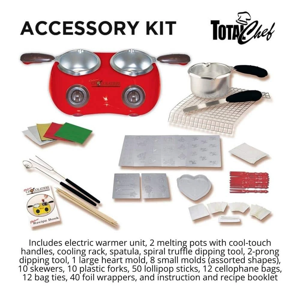 Total Chef Deluxe Chocolatiere Dual Electric Melter for Chocolate and Candy Melts, 17.6 oz. (500 g) by Koolatron - Image 5