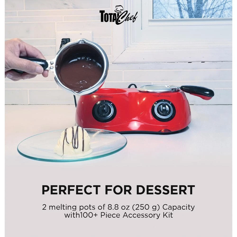 Total Chef Deluxe Chocolatiere Dual Electric Melter for Chocolate and Candy Melts, 17.6 oz. (500 g) by Koolatron - Image 2