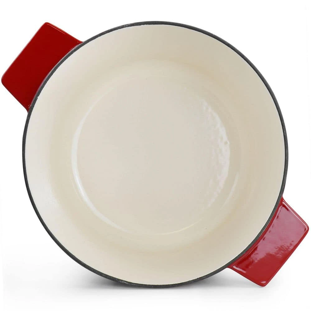 3 qt. Round Enameled Cast Iron Dutch Oven in Red with Lid by MARTHA STEWART - Image 4