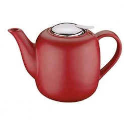 "London" Ceramic Teapot in Red, 50 fl. oz. by KUCHENPROFI