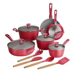 14-Piece Ceramic Cookware Set in Red by Tramontina