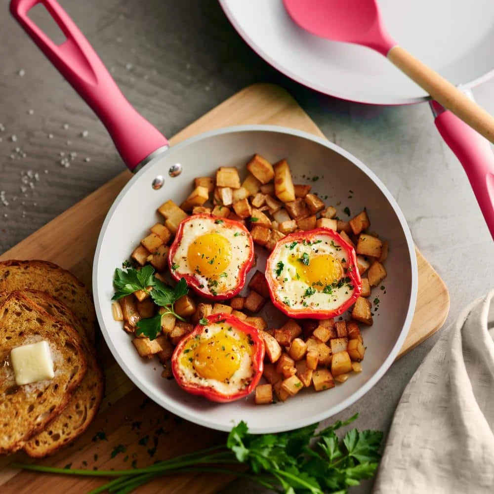 14-Piece Ceramic Cookware Set in Red by Tramontina - Image 5