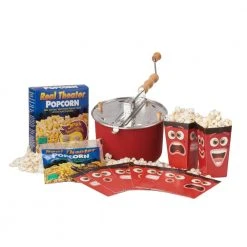 3-Piece Aluminum Red Popcorn Popper Set by Whirley Pop