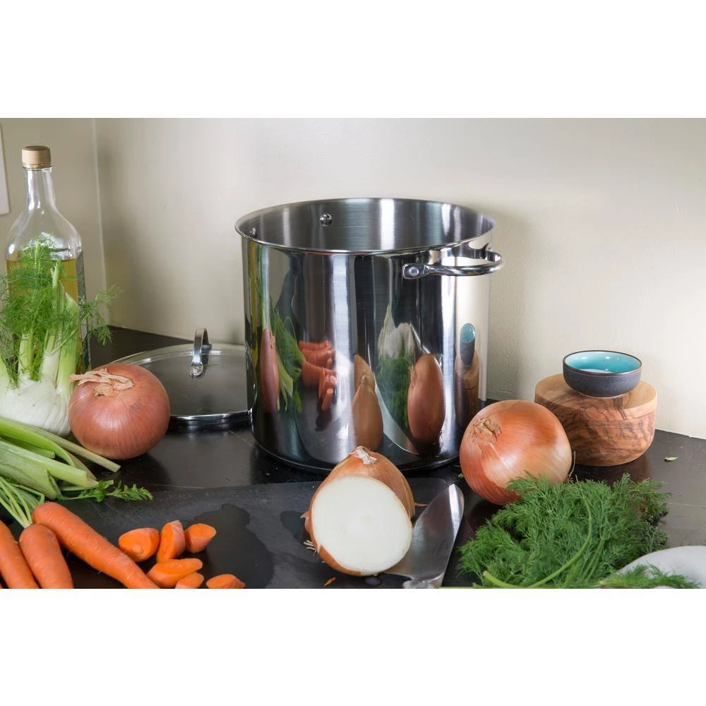 Endurance 12 qt. Stainless Steel Stock Pot with Glass Lid by RSVP International - Image 3