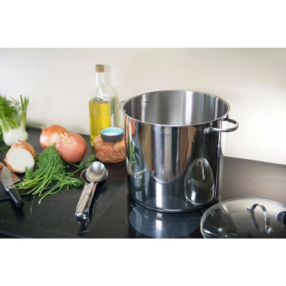 Endurance 12 qt. Stainless Steel Stock Pot with Glass Lid by RSVP International - Image 2