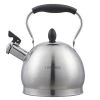 10 Cups Satin Finish Stainless Steel Whistling Tea Kettle with Aluminum Capsulated Bottom for Fast Boiling Heat Water by Creative Home