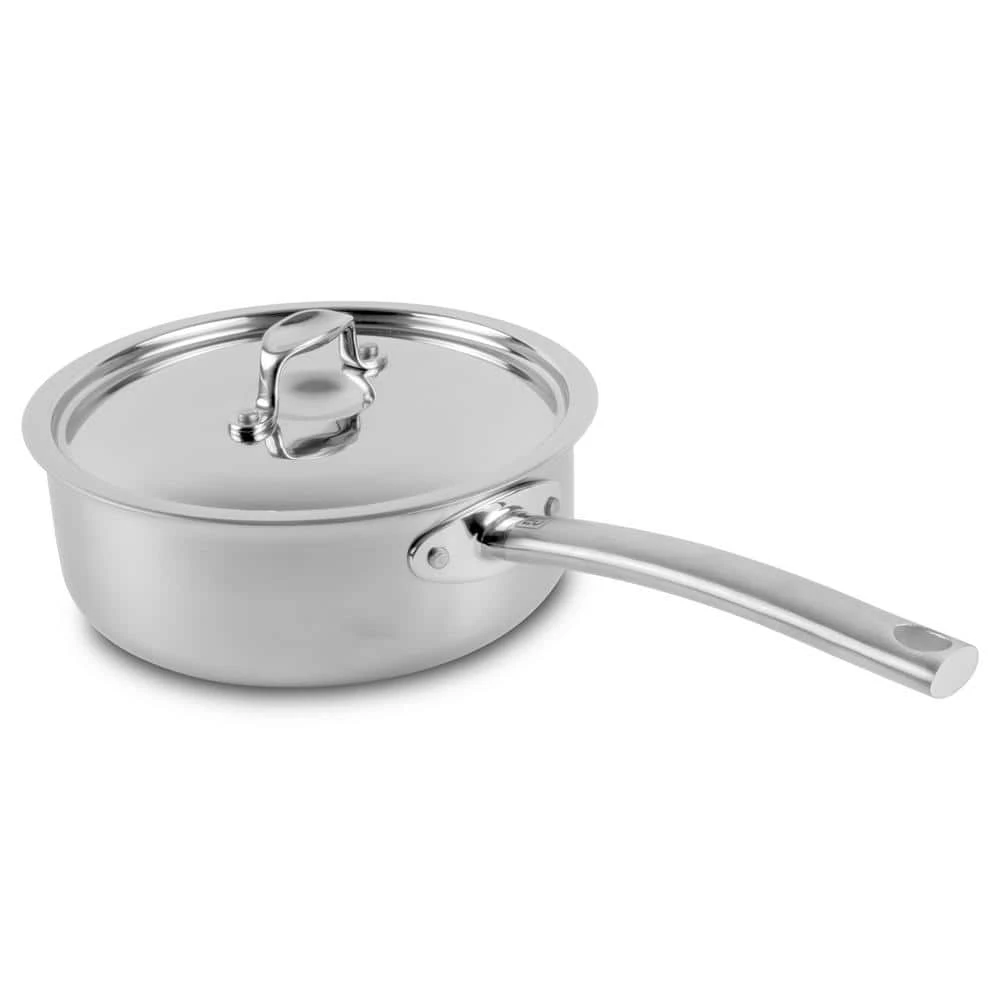 2.5 qt. Silver Stainless Steel Sauce Pot with Lid by NUCU