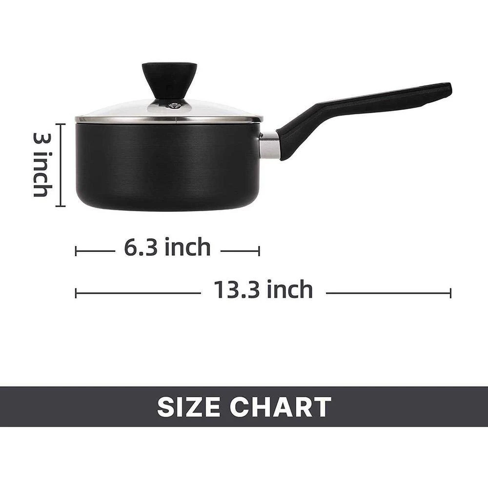 1.5 Qt. Hard-Anodized Aluminum Nonstick Sauce Pan in Black with Lid by EPPMO - Image 8