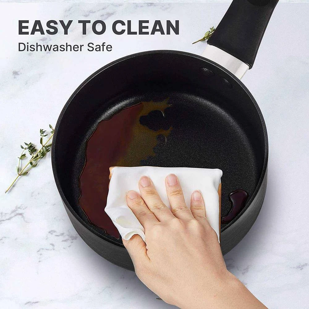 1.5 Qt. Hard-Anodized Aluminum Nonstick Sauce Pan in Black with Lid by EPPMO - Image 7