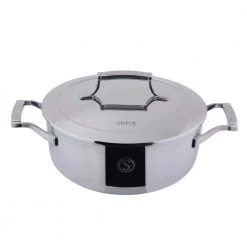 4 qt. Tri-Ply Stainless Steel Chef's Pan with Lid by SAVEUR SELECTS