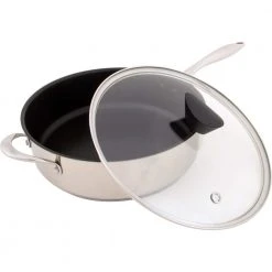 Earth Pan ETERNA 5.3 qt. Stainless Steel Nonstick Sauce Pan with Glass Lid by Unbranded