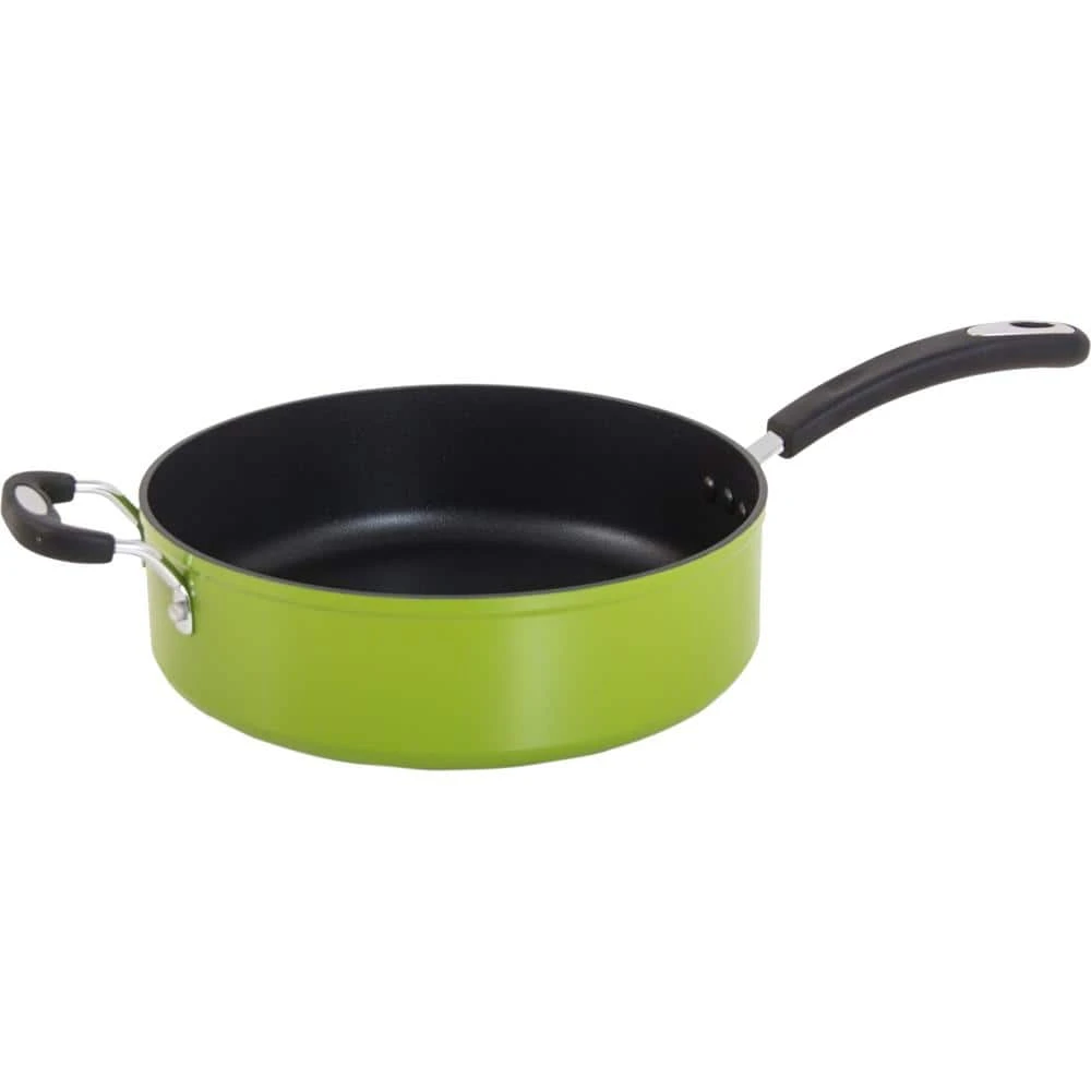Green Earth 5.3 qt. Aluminum Ceramic Nonstick Sauce Pan in Green with Glass Lid by Unbranded - Image 4