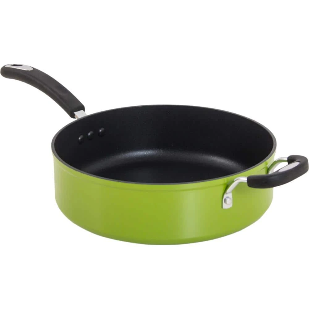 Green Earth 5.3 qt. Aluminum Ceramic Nonstick Sauce Pan in Green with Glass Lid by Unbranded - Image 5