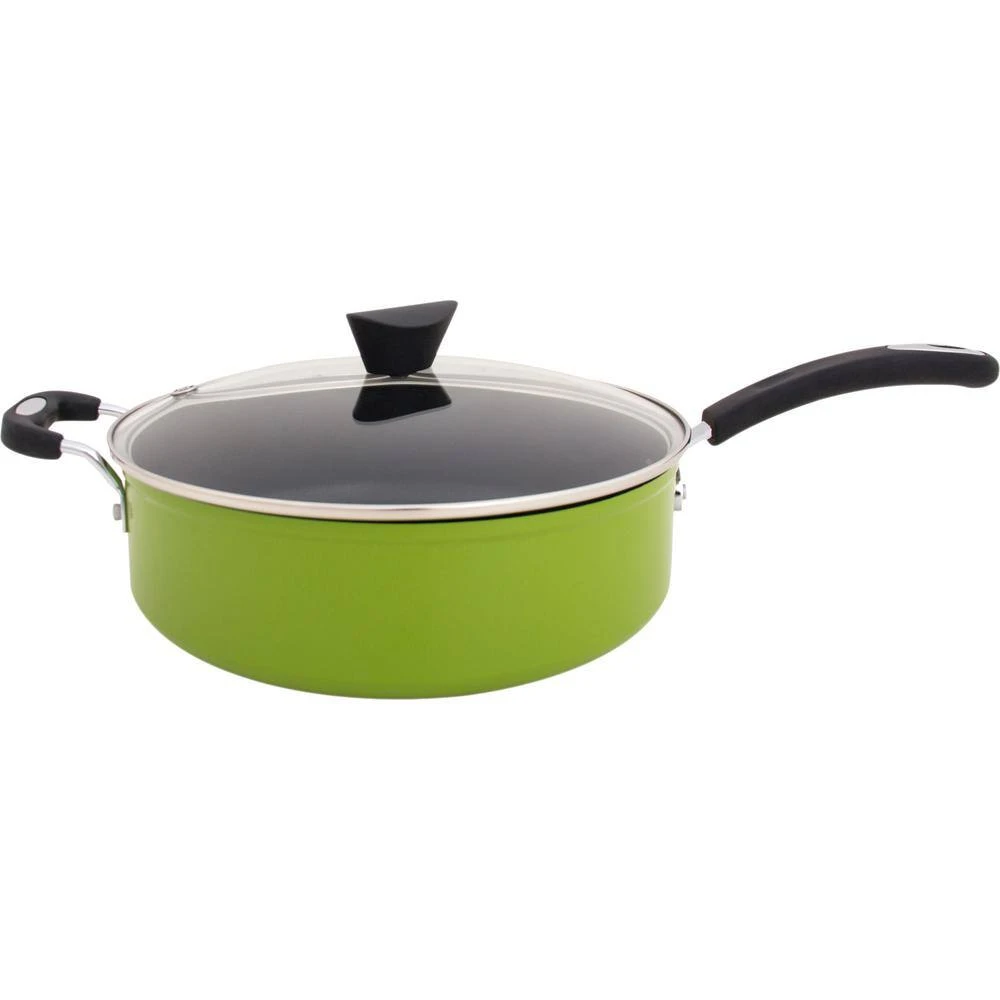 Green Earth 5.3 qt. Aluminum Ceramic Nonstick Sauce Pan in Green with Glass Lid by Unbranded - Image 3