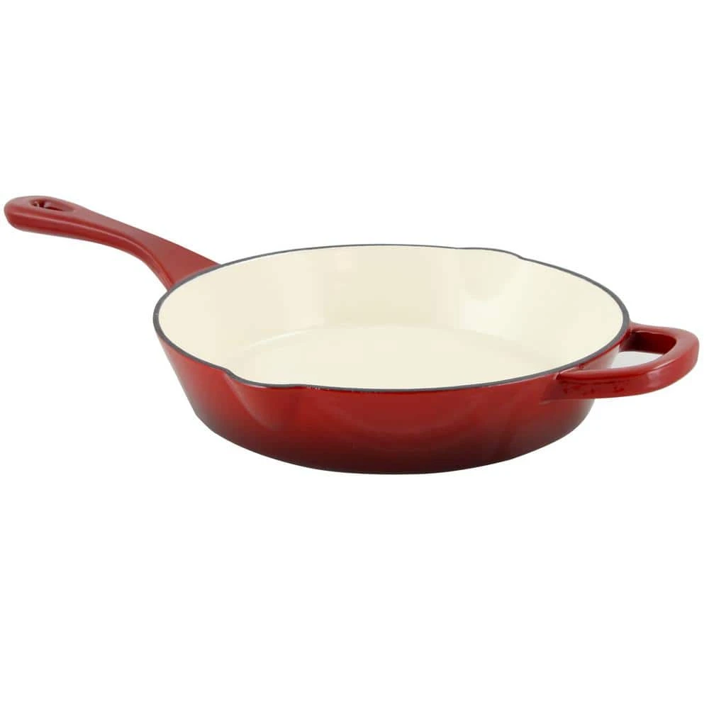 Artisan 10 in. Cast Iron Nonstick Skillet in Scarlet Red with Helper Handle by Crock-Pot