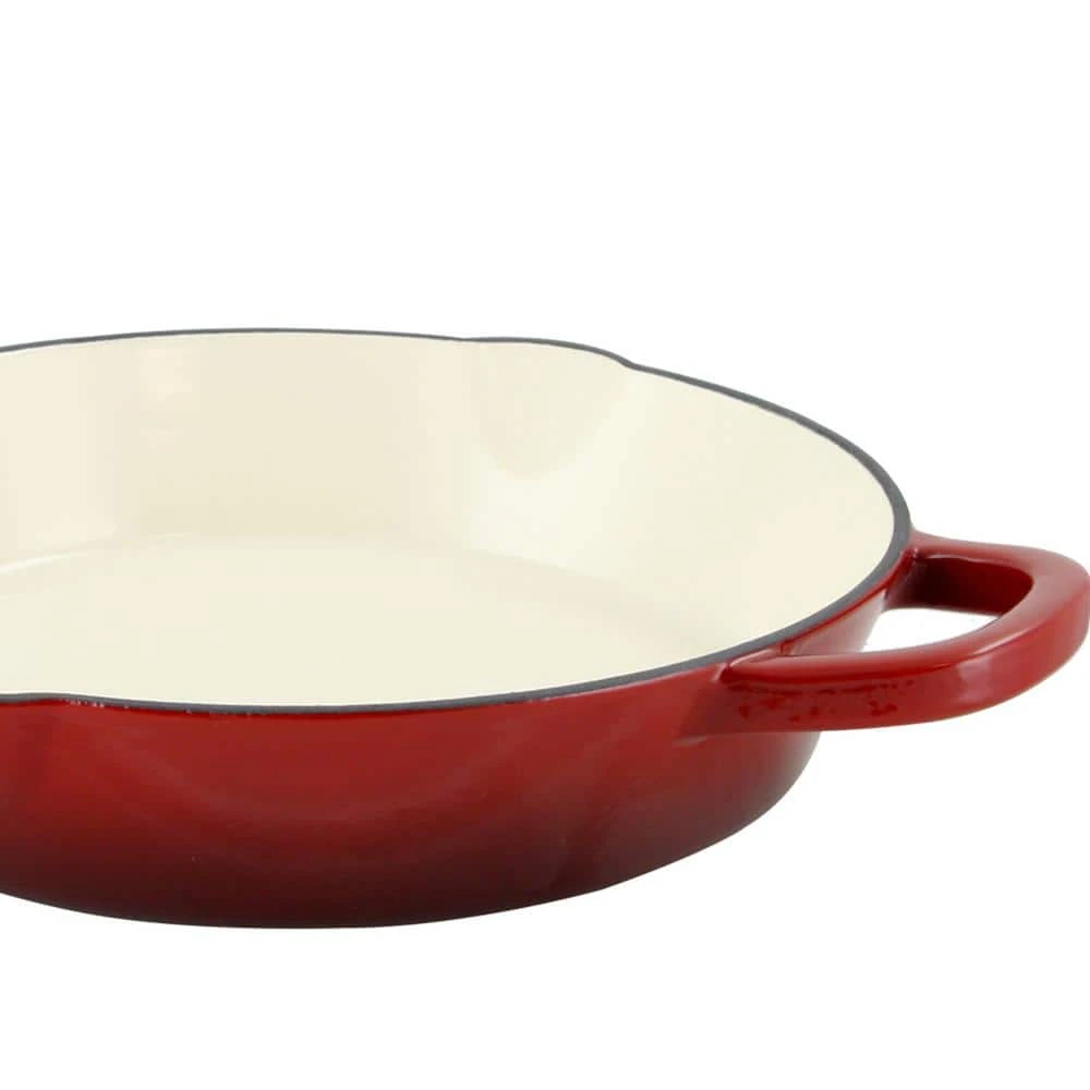 Artisan 10 in. Cast Iron Nonstick Skillet in Scarlet Red with Helper Handle by Crock-Pot - Image 2