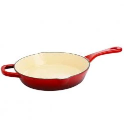 Artisan 10 in. Cast Iron Nonstick Skillet in Scarlet Red with Pour Spout by Crock-Pot