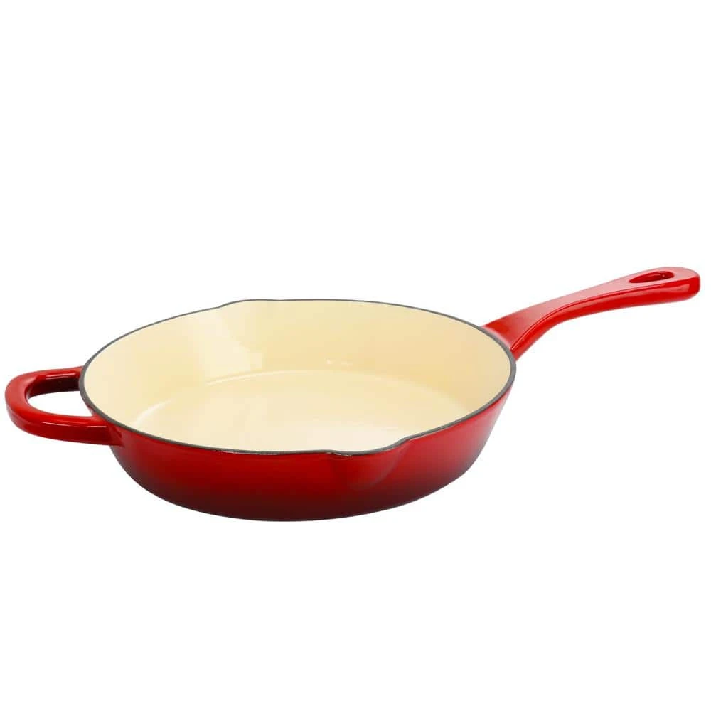 Artisan 10 in. Cast Iron Nonstick Skillet in Scarlet Red with Pour Spout by Crock-Pot