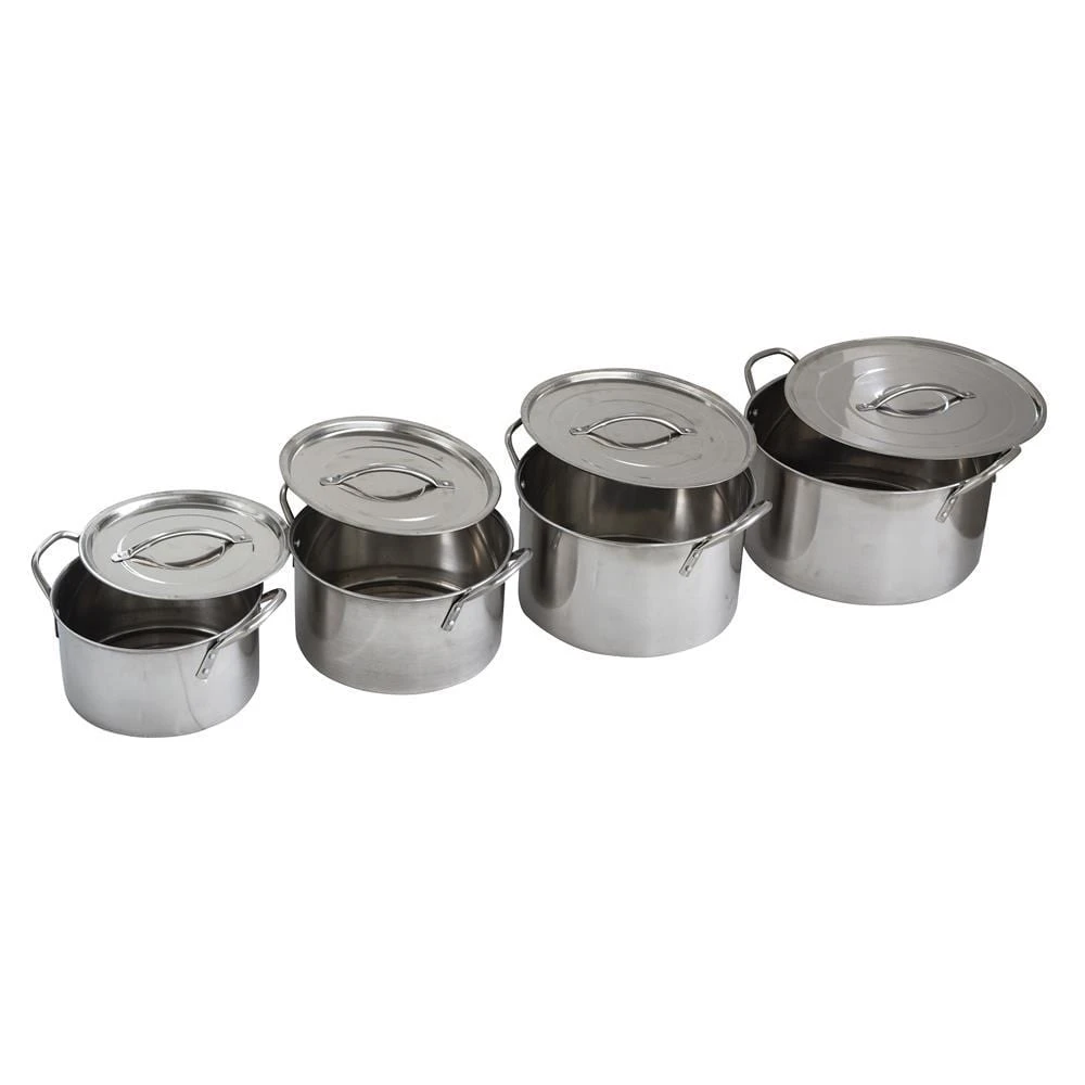 8-Piece Stainless Steel Stock Pot Set by AmeriHome - Image 3