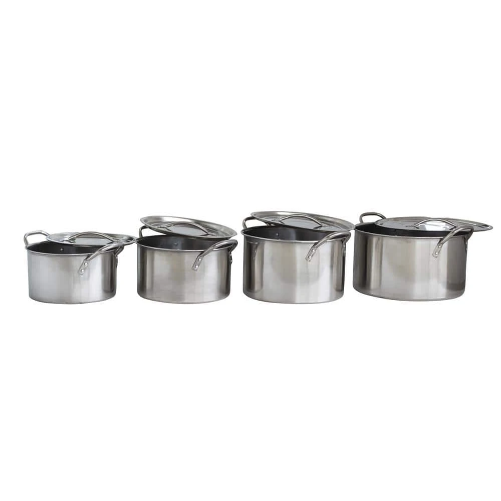 8-Piece Stainless Steel Stock Pot Set by AmeriHome