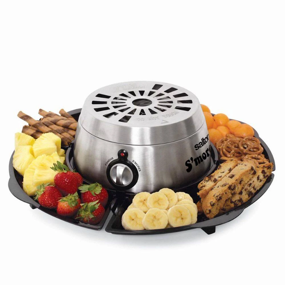 Indoor Electric S'more and Fondue Pot Maker with 4 Roasting Forks by Salton - Image 4