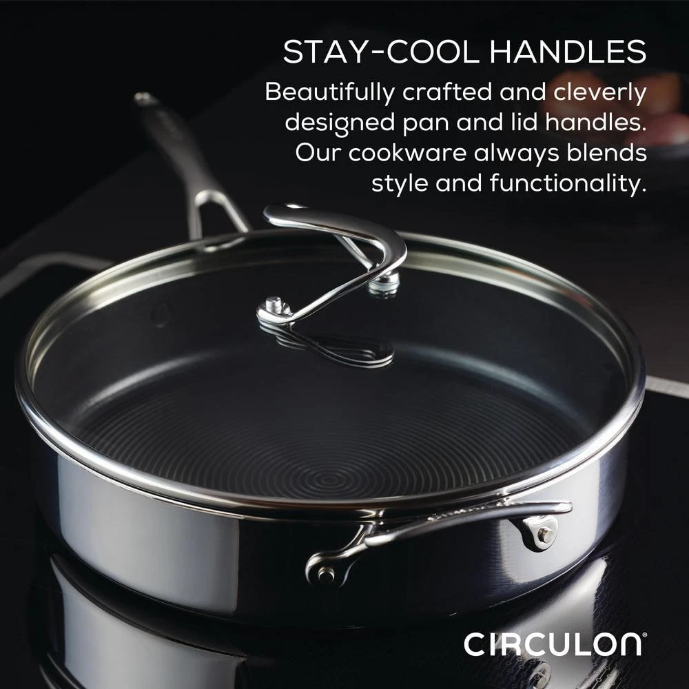 Steelshield C Series 10-Piece Stainless Steel Nonstick Cookware Set Silver by Circulon - Image 5