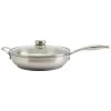 12 in. Silver Stainless Steel Assist Handle Induction Ready Frying Pan with Lid by Frigidaire