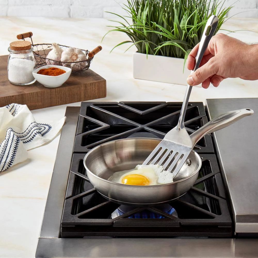 12 in. Silver Stainless Steel Assist Handle Induction Ready Frying Pan with Lid by Frigidaire - Image 8