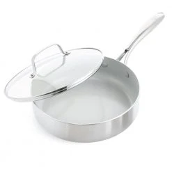 Stainless Pro 3.75 qt. Stainless Steel Saute Pan with Lid by GreenLife