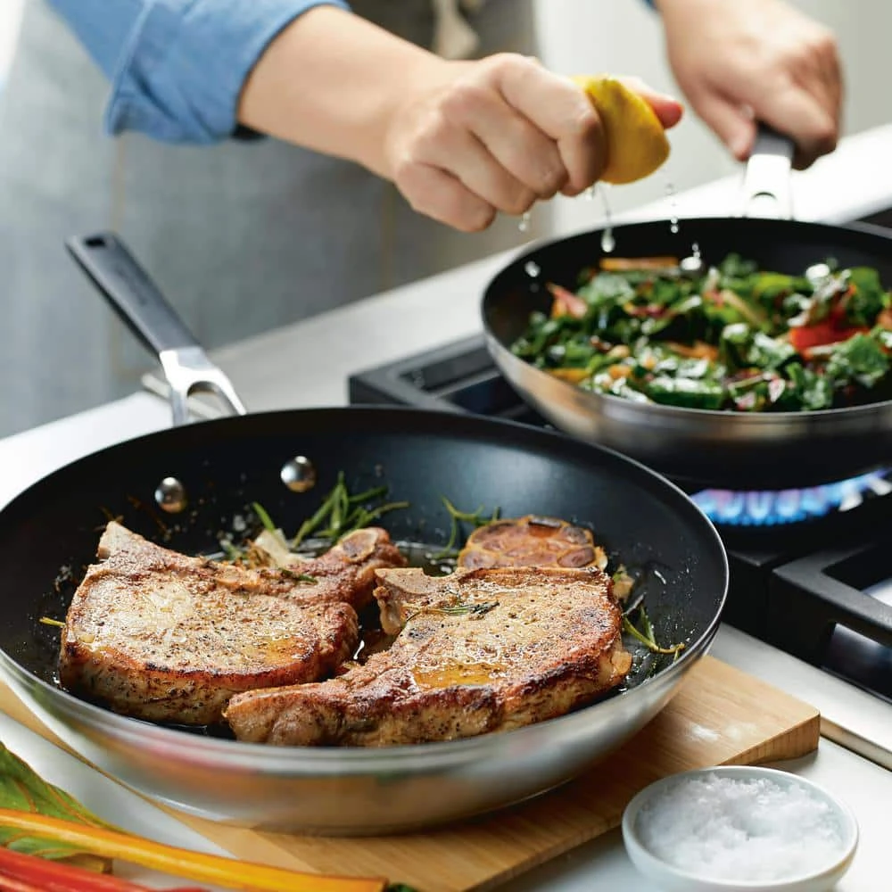 Stainless Steel 2-Piece Silver Stainless Steel Nonstick Frying Pan Set by KitchenAid - Image 8