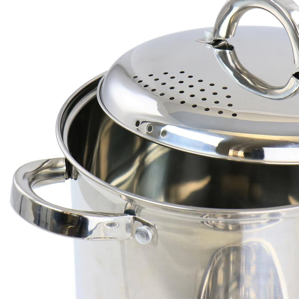 Sangerfield 5 qt. Stainless Steel Pasta Pot with Strainer Lid and Steamer Basket by Oster - Image 5