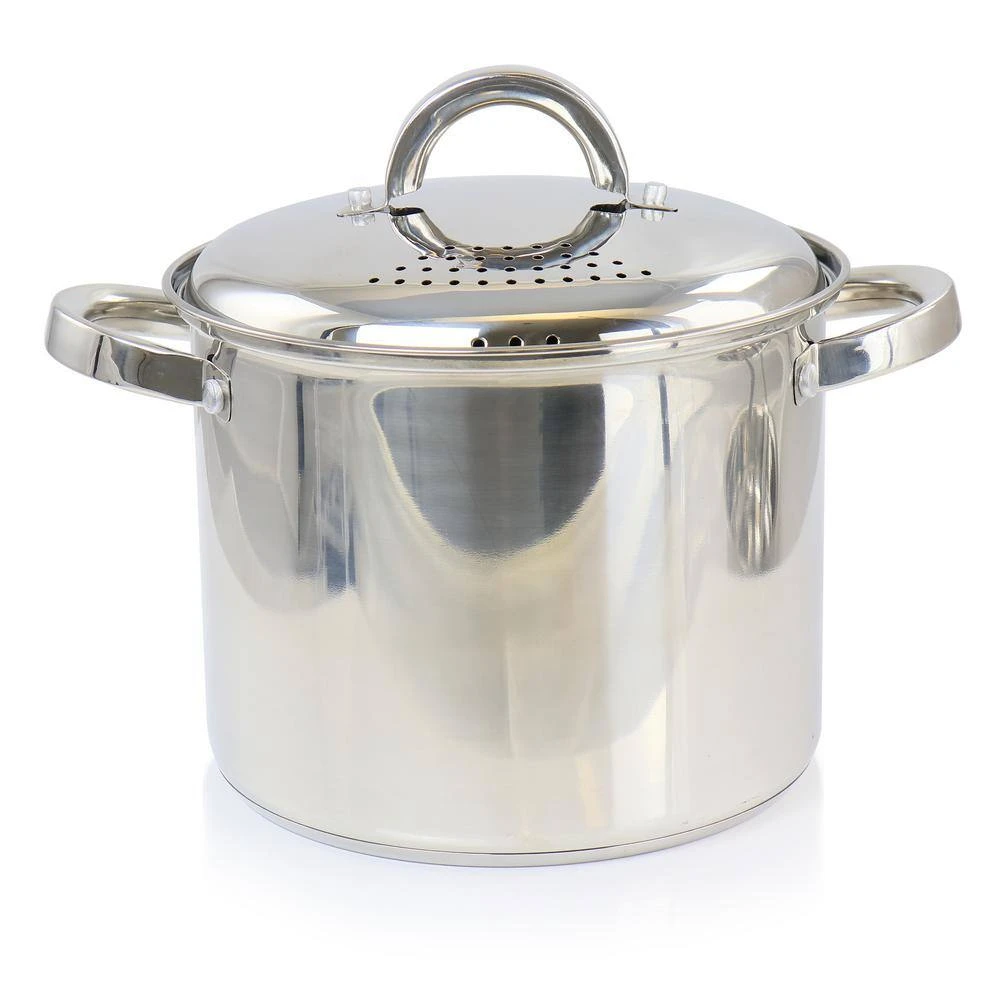 Sangerfield 5 qt. Stainless Steel Pasta Pot with Strainer Lid and Steamer Basket by Oster - Image 2
