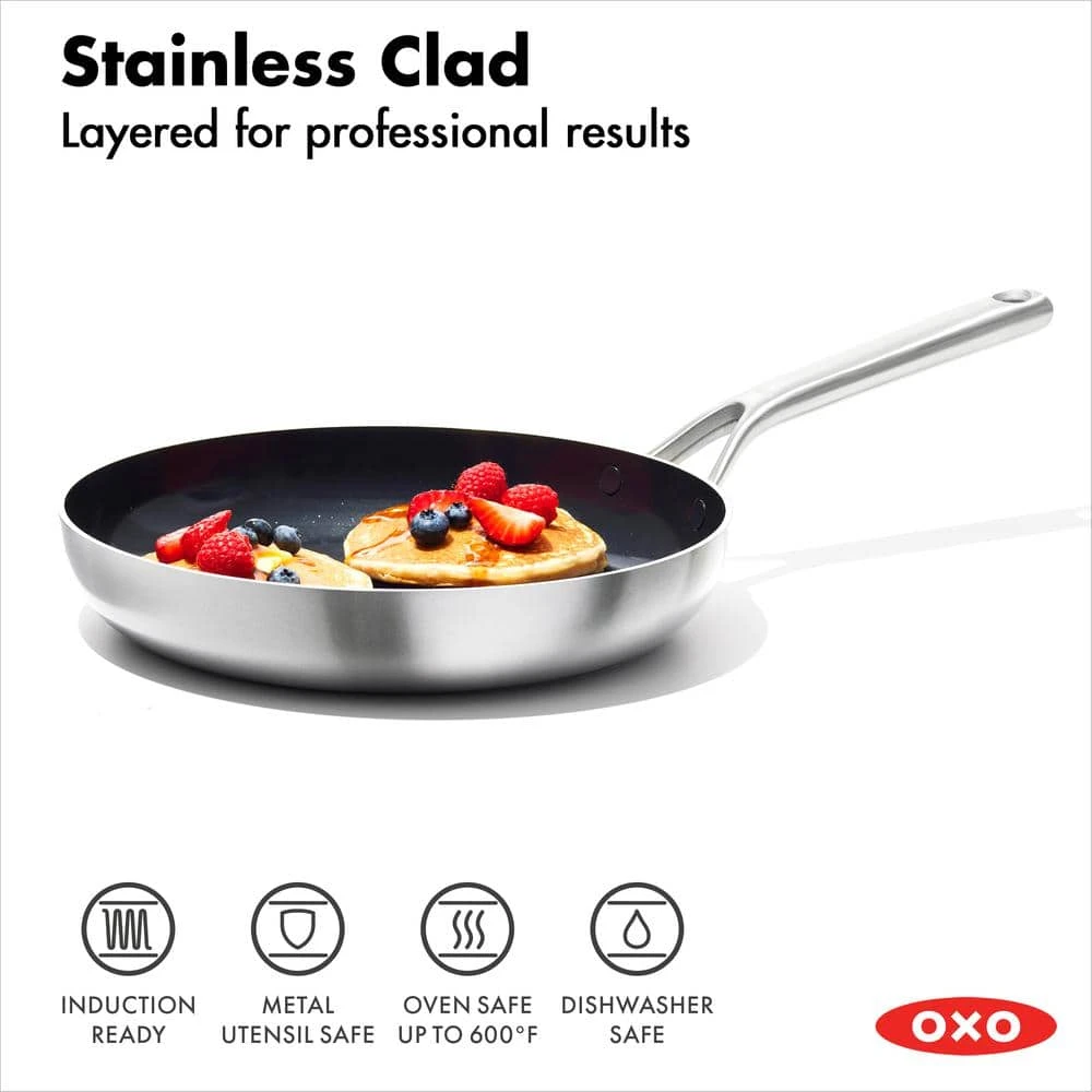 2-Piece Stainless Steel Tri-Ply Mira Series Ceramic Nonstick Frying Pan Set by OXO - Image 3