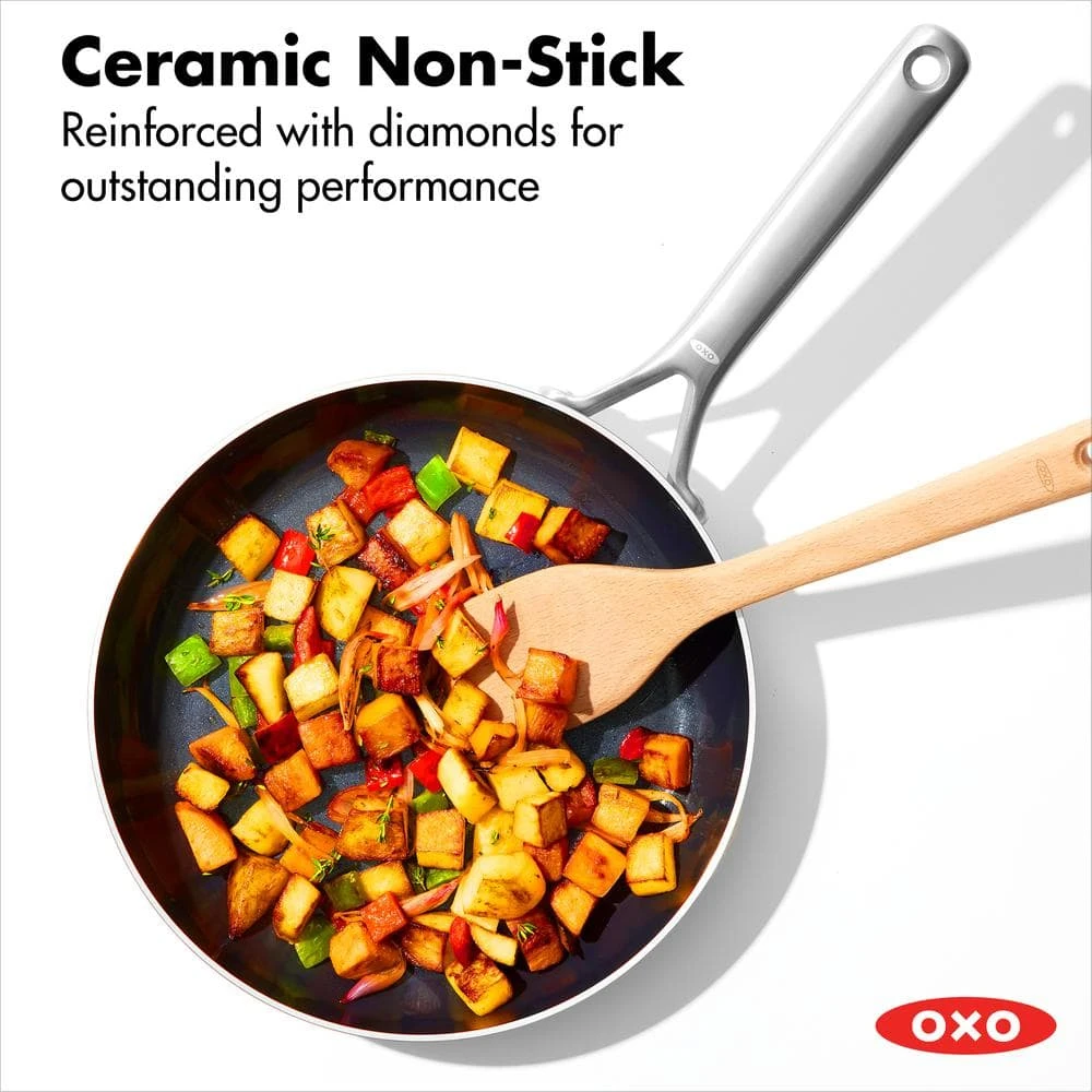 2-Piece Stainless Steel Tri-Ply Mira Series Ceramic Nonstick Frying Pan Set by OXO - Image 2