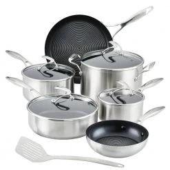 Circulon Stainless 11-Piece Steel Silver Cookware Set with SteelShield Hybrid Stainless and Nonstick Technology by Unbranded