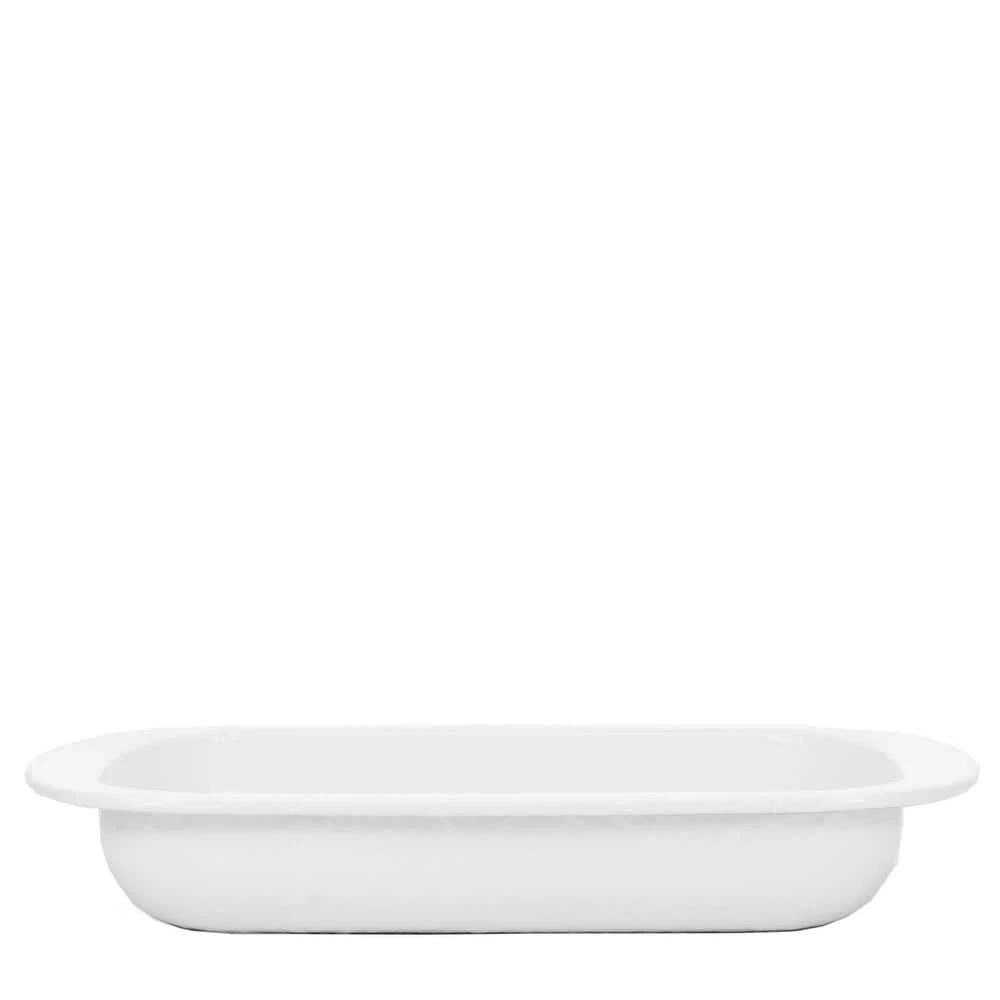 Solid White 4.5 qt. Enamelware Baking Pan by Golden Rabbit