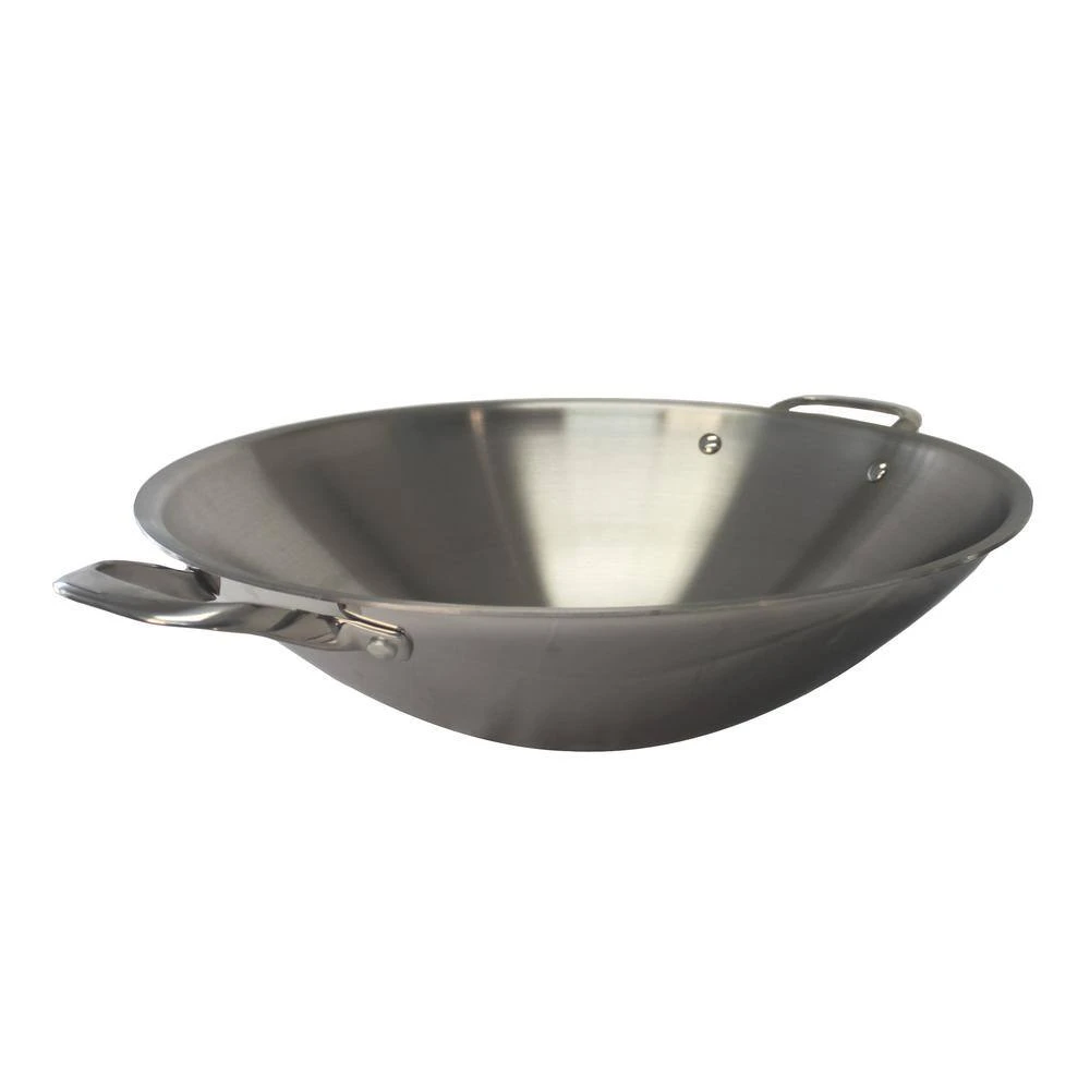 16.5 in. Stainless Steel Induction Wok with Stainless Steel Lid by SPT - Image 3