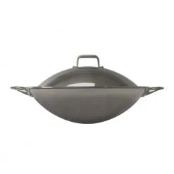16.5 in. Stainless Steel Induction Wok with Stainless Steel Lid by SPT
