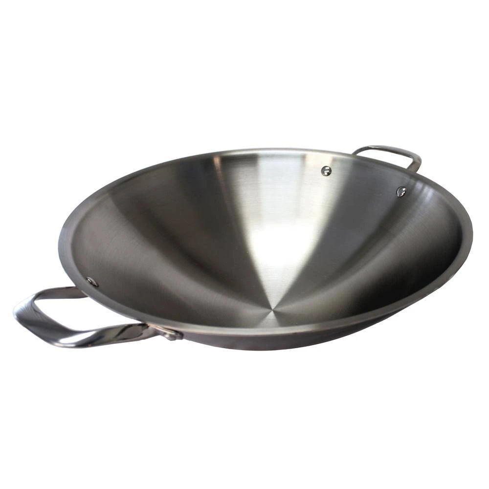 16.5 in. Stainless Steel Induction Wok with Stainless Steel Lid by SPT - Image 2