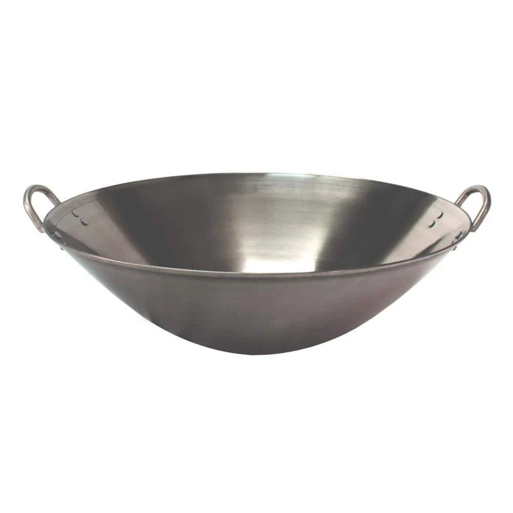 Large 18 in. Stainless Steel Induction Wok with Handles by SPT