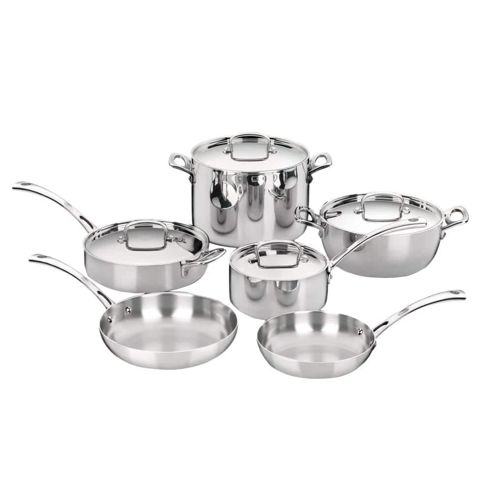 French Classic 10-Piece Stainless Cookware Set with Lids by Cuisinart
