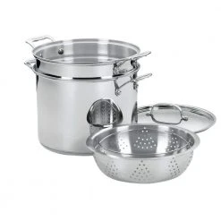 Chef's Classic 12 qt. Stainless Steel Pasta Pot with Lid and Steamer Insert by Cuisinart