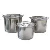 3-Piece Stainless Steel Stock Pot Set by AmeriHome