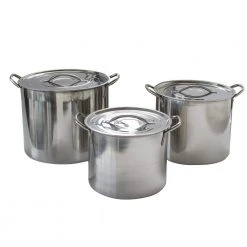 3-Piece Stainless Steel Stock Pot Set by AmeriHome