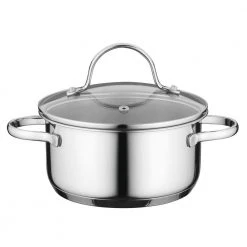 Essentials Comfort 1.7 qt. Round Stainless Steel Casserole Dish with Glass Lid by BergHOFF