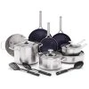 Tri-Ply Stainless Steel Ceramic Nonstick 15 piece Cookware Set by Blue Diamond